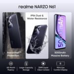 realme NARZO N61 (Marble Black, 4GB RAM+64GB Storage) 90Hz Eye Comfort Display | IP54 Dust & Water Resistance | 48-Month Fluency | Charger in The Box - Image 3