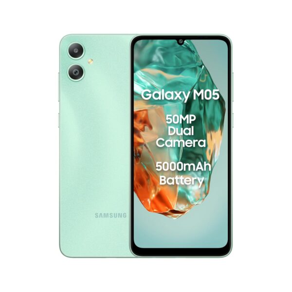 Samsung Galaxy M05 (Mint Green, 4GB RAM, 64 GB Storage) | 50MP Dual Camera | Bigger 6.7" HD+ Display | 5000mAh Battery | 25W Fast Charging | 2 Gen. OS Upgrade & 4 Year Security Update