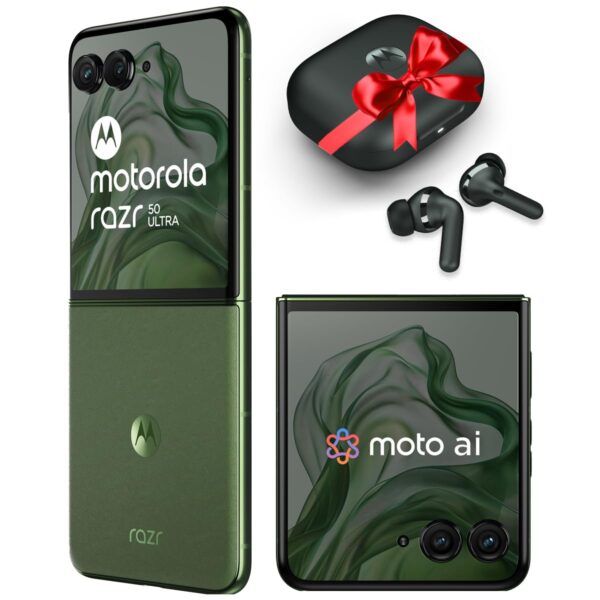Motorola razr 50 Ultra (Spring Green, 12GB RAM, 512GB Storage) | with Moto Buds+ | Moto ai | 4.0" External AMOLED Display | Snapdragon 8s Gen 3 | 6.9" AMOLED 165Hz Display | 32MP Selfie Camera