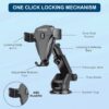 Kratos Grip X1 Car Mobile Holder with One Click Technology and Quick Release Button,360° Rotation,Strong Suction Cup for Windshield & Dashboard Mobile Holder for car Compatible with All Smartphones - Image 5