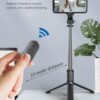 Blushinsta Selfie Stick,Extendable Selfie Stick with Wireless Remote&Tripod Stand,Portable,Lightweight,Compatible with All Smartphone&Mobile (Black Color) Pack of 1 - Image 4