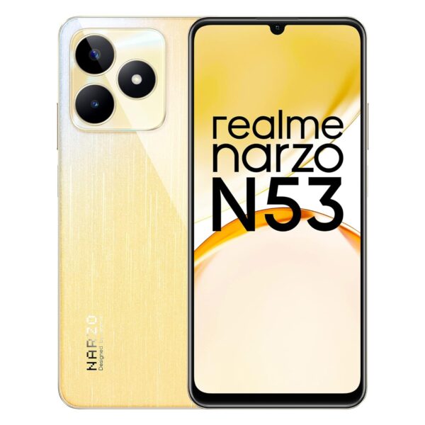 realme narzo N53 (Feather Gold, 4GB+64GB) 33W Segment Fastest Charging | Slim Smartphone | 90 Hz Smooth Display