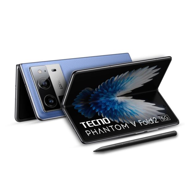 Tecno Phantom V Fold 2 (Rippling Blue, 12GB+512GB) | Strongest Fold Ever | Largest Battery in Fold Segment-5750mAh | Segment Largest Display | Rear - Triple 50MP Camera with OIS | 70W Fast Charger