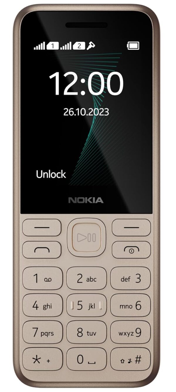 Nokia 130 Music | Built-in Powerful Loud Speaker with Music Player and Wireless FM Radio | Dedicated Music Buttons | Big 2.4 Display | 1 Month Standby Battery Life | Gold